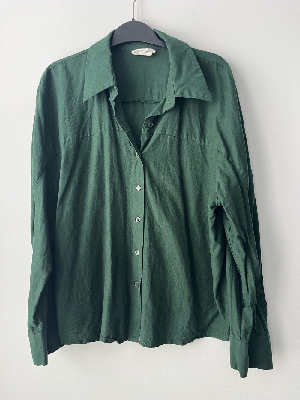 Classic Women's Button-Down Shirt in Forest Green